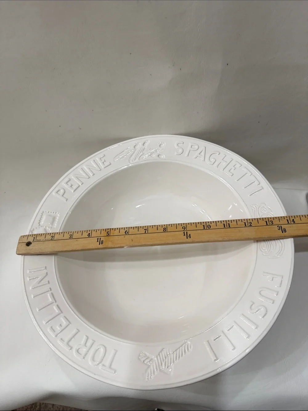Sur La Table Italy White Pasta Serving Bowl 14 In X 3 3/4 Spaghetti Tortellini